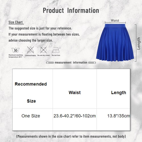 Women Stretch Flared Casual Mini Skater Skirt Elastic Waist A-Line Pleated Skirt - Picture 115 of 142