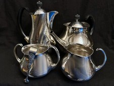 MAPPIN & WEBB:  4 Piece SILVER PLATED TEA SERVICE Eric Clements W29945 - VINTAGE
