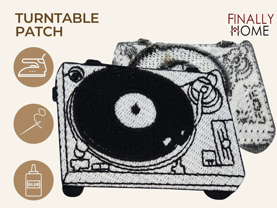 DJ Mischpult Patch zum Aufbügeln | schwarz weiß Musik Aufnäher Sticker Bügelbild - Bild 2 von 4