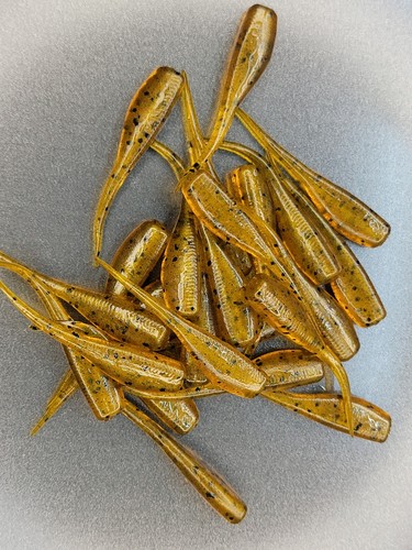 24) 2" SLAB HUNTER "Gold Rush" GRUBS BAIT JIGS CRAPPIE PANFISH - Picture 2 of 2
