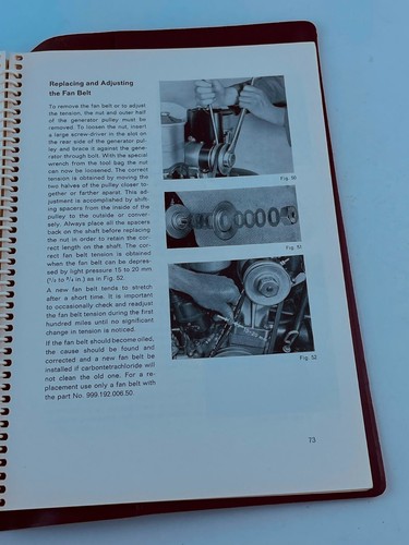 Porsche 356 C Original Glove Box Manual 1963 Printing Red Leatherette Case - Picture 5 of 10