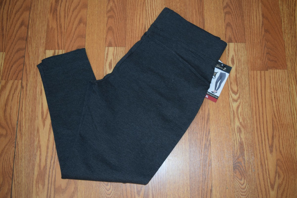 NWT Womens SEVEN Heather Charcoal 4-Way Stretch Scallop Hem