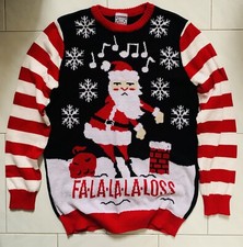 Well Worn Holiday Sweater Santa Floss Ugly Sweater Christmas Sz Youth XL 14-16
