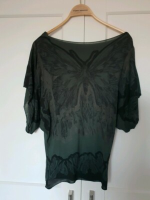 Shirt, tunika, offshoulder, mango, mng, grün