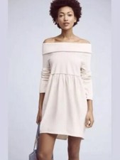 Anthropologie SATURDAY SUNDAY Dress Off The Shoulder Cocoon Ivory Cream Sz S