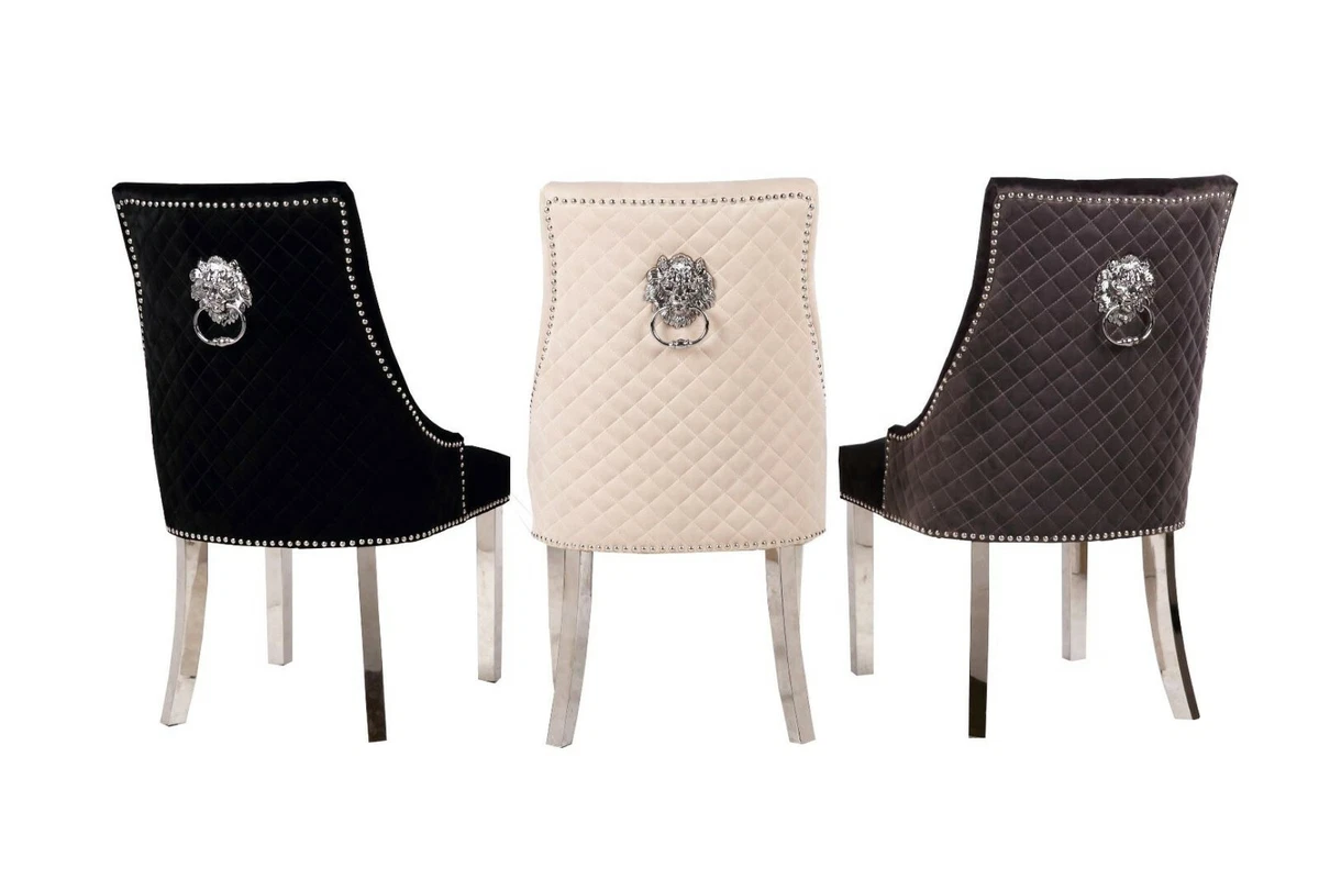 Lion knocker chairs chrome legs sales