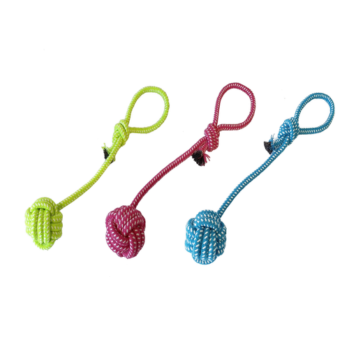 Hundespielzeug Zugseil mit Ball Kauspielzeug 38cm Rosa - Bild 3 von 5