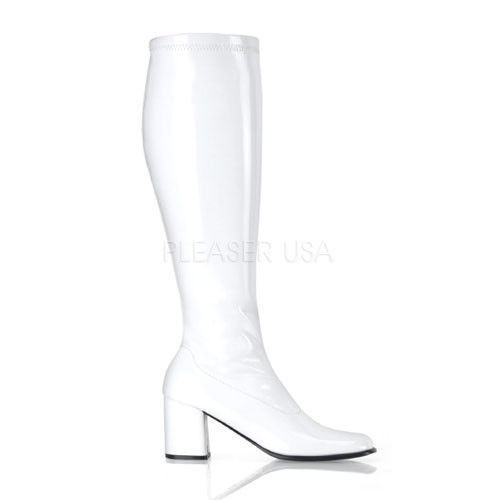 white knee high boots wide calf
