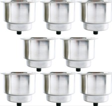 8x Stainless Steel Cup Drink Holders For Marine Boat Truck Car Camper Rv W Drain