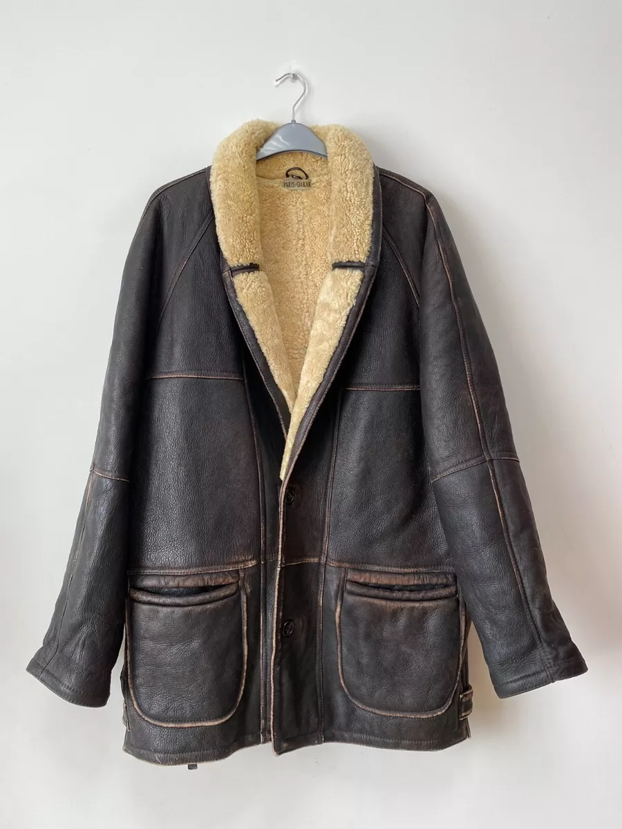 Mens suede deals shearling jacket