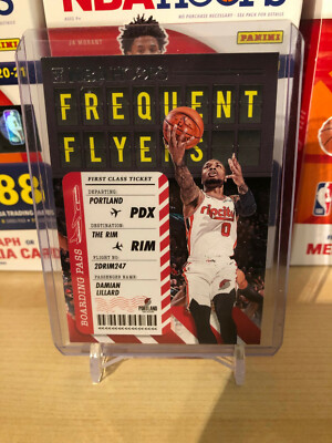 2020-21 Panini NBA Hoops Frequent Flyers #14 Damian Lillard - Portland