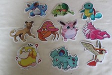 Pok mon Sticker Lot of 10   Pikachu  Other Characters, Free Shipping P-2 