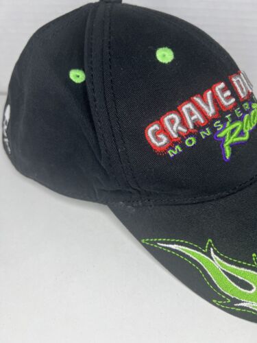 Y2K 2009 Grave Digger Racing Monster Jam Flame Adjustable Embroidered Hat Signed - Picture 4 of 12