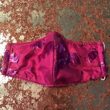 GIRL S PINK HIPPO THEMED COTTON BLEND FACE MASK OSFM