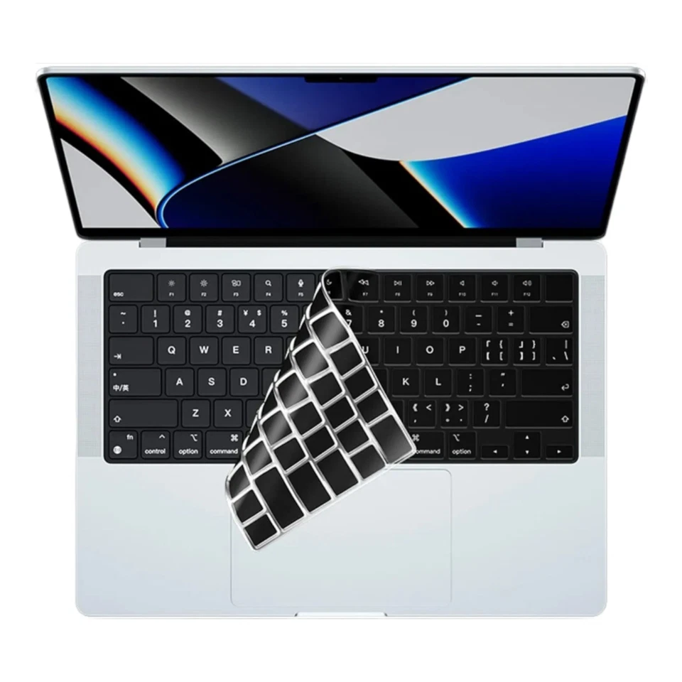 16" Pro Macbook M1 Max W/ Touch ID Silicone Black Keyboard Skin Cover Apple Mac - Image 2 of 4