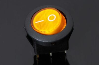 12V 16A 3-PRONG LED SPST SWITCH ON/OFF ILLUMINATED-YELLOW | eBay
