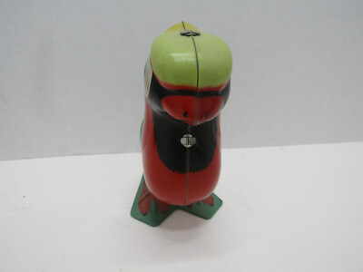 OLD VINTAGE TIN TOY WIND UP PARROT BIRD LITHO CLCOK WORK | eBay