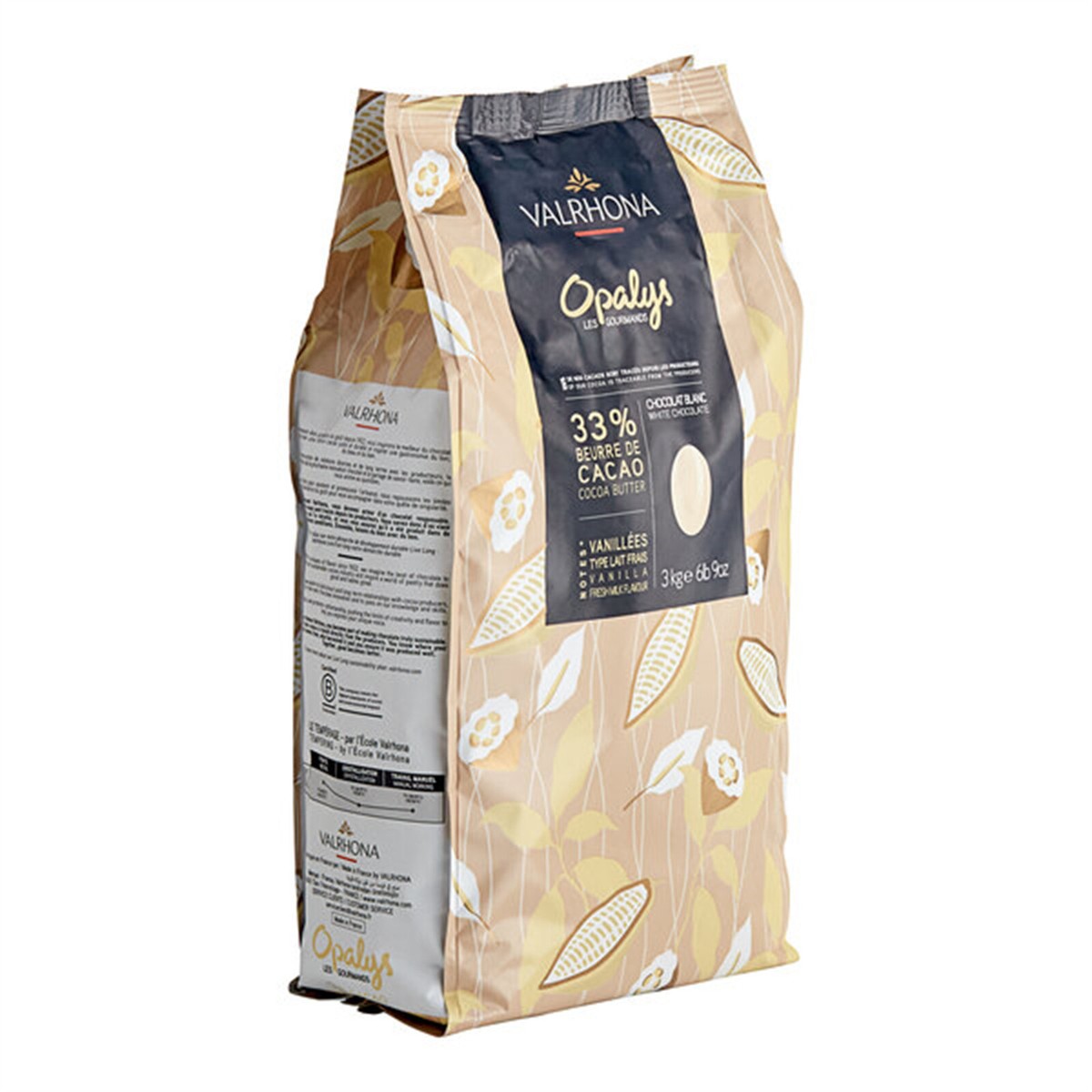 Valrhona Opalys 33% White Chocolate Feve 6.6 lb. WS Valrhona Opalys 33% White Chocolate Feve 6.6 lb. WS