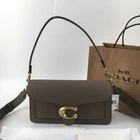COACH CH857 Tabby Shoulder Bag 26 Polished Pebble Leather Dark Brown Outlet New