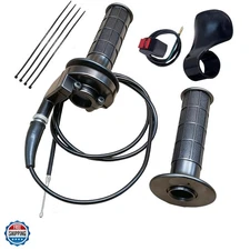 Handle Bar Throttle Grips Grip +Throttle Cable + Throttle Housing Clamp for 5...