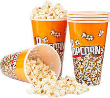 Plastic Popcorn Containers Retro Style Small Reusable Popcorn Buckets for Movie