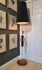 Vintage Solid Teak Floor Lamp Mid Century Modern Scandi Danish