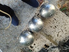 Rare Paire De Boules De Pétanque INOX "Idéale" - Made In France - Vintage Années 60