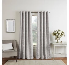 Martha Stewart Acadia Grommet Blackout Single Curtain Panel Silver Gray 50x95