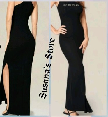 chinese dress ladies Bebe Women's Rib Tank Maxi Dress - Black