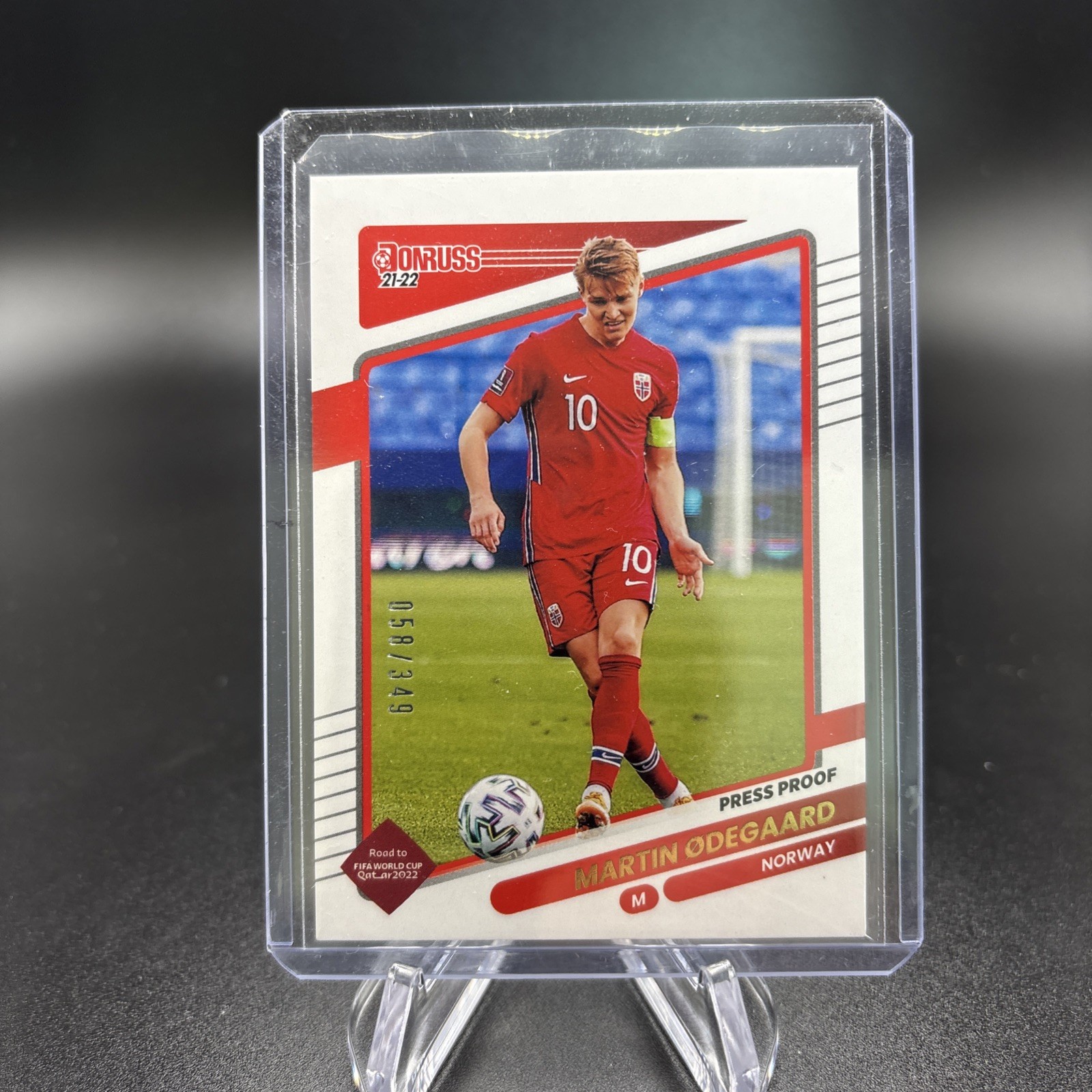 2021 Panini Donruss Road to Qatar Press Proof Gold /349 Martin Odegaard Norway