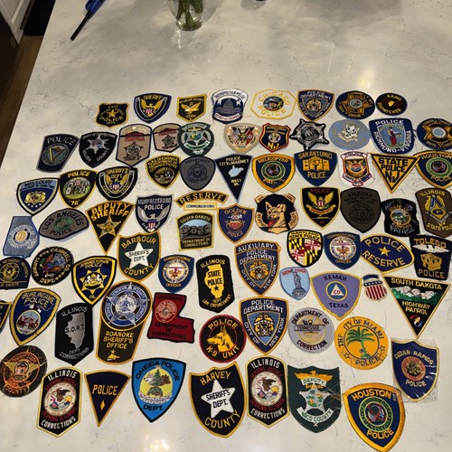 77 US Law Enforcement Local & State Police Sheriff Patches Most UNUSED Vintage