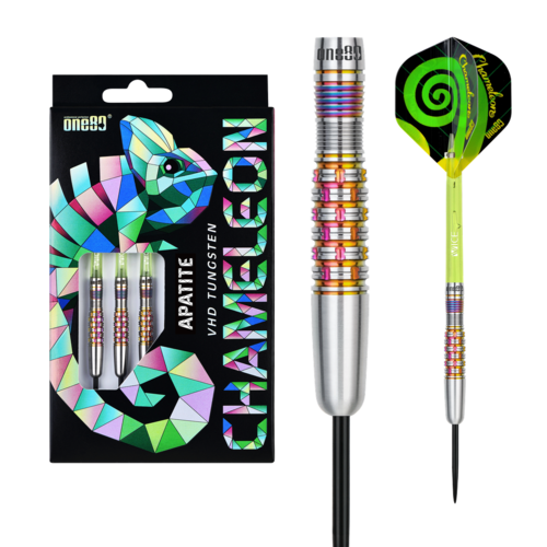 One80 Chameleon Apatite 23 Gramm 90% Tungsten Steel Tip Dart Set - Bild 1 von 6