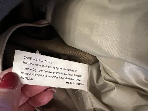 Gallery Womens Tan Rain Coat Removable Hood & Liner Pockets Sz Large - Picture 9 of 12