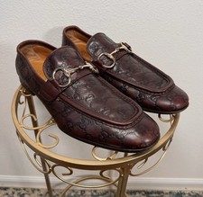 Gucci VTG Guccissima Horsebit Loafer Tom Ford Era GG Monogram Embossed Size 41.5