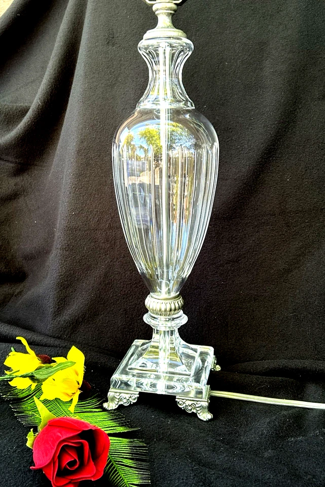 Lámpara de mesa de cristal estilo Schonbek ~27,5" de alto vintage Foto 2 de 4