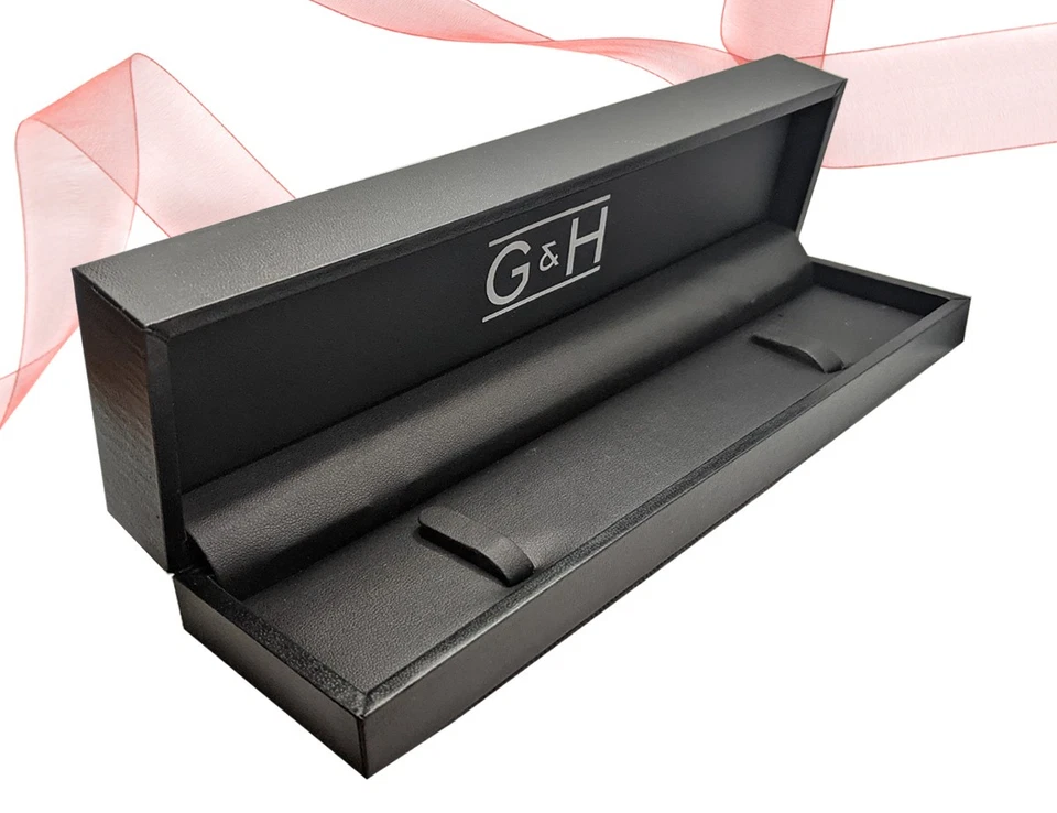 男式黑色镀钨链手链 (9.50 英寸) — 第 4/4 张图片