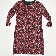 Lauren Ralph Lauren Women's Shift Dress Long Sleeve Floral Polyester Red Size L