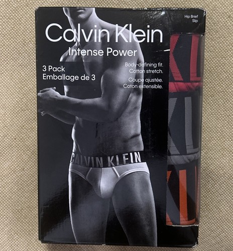 Calvin Klein Intense Power Men Cotton Stretch Hip Brief 3- Pack, Multicolor 2XL - Afbeelding 1 van 4