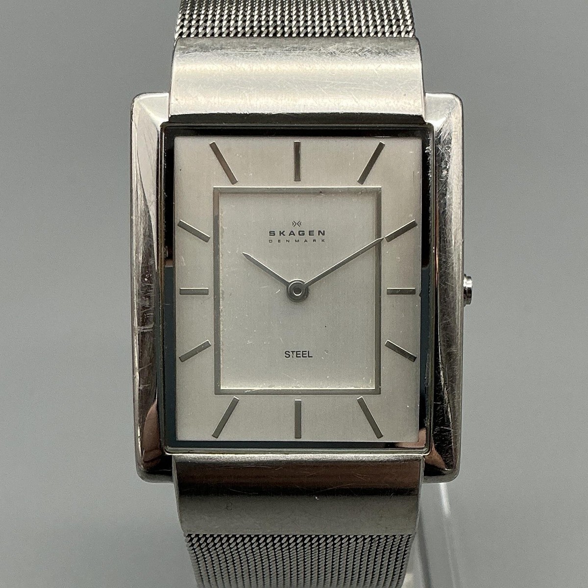 Skagen 224LSS Mens Watch 30mm Silver Dial Mesh Band  display picture 2
