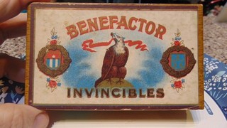 VINTAGE RARE BENEFACTOR INVINCIBLES EMPTY CIGAR BOX STAMP DATES 1926 EAGLE