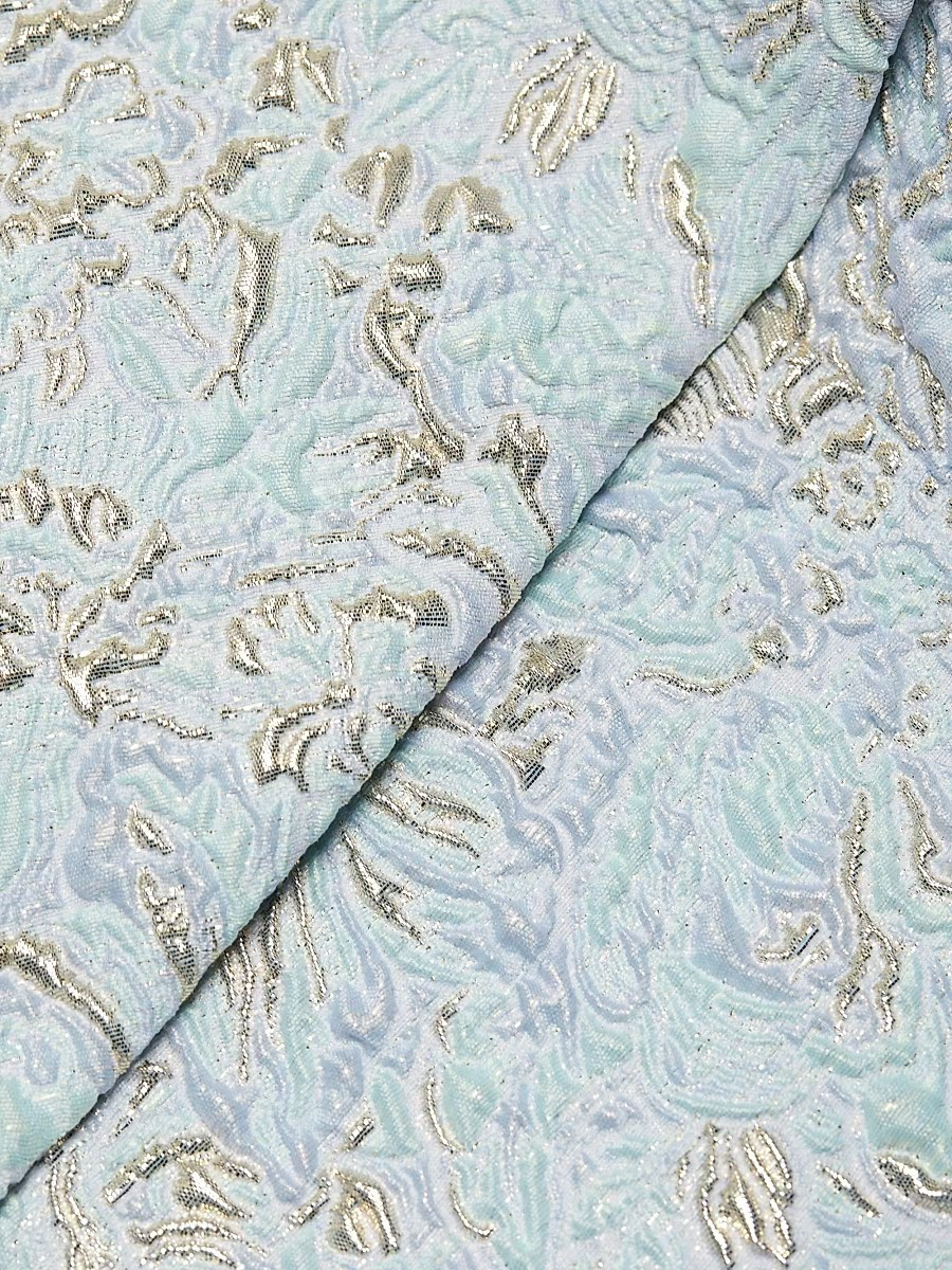 Teri Jon by Rickie Freeman Metallic Jacquard Off the Shoulder Dress MSRP $550