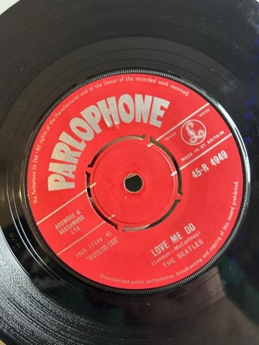 The Beatles - Love Me Do 7" Vinyl Record 1962 1st Press Red Parlophone 45-R 4949