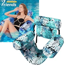 Inflatable Pool Float Hammock Chairs Lounge Summer Water Fun Bed Air Sofa Green