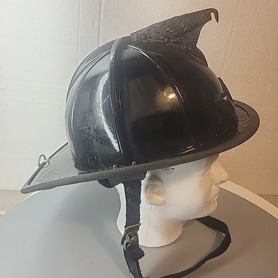 Vintage MSA Cairns Black 1010 C TRD Fireman Firefighter Rescue Helmet, Used