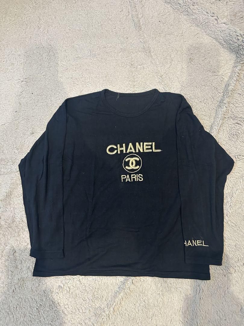 CHANEL PARIS logo black long sleeve T-shirt F/S from Japan