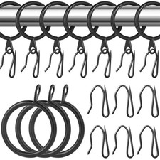 32 pcs Metal Drapery Curtain Rings Curtain Hanging Rings and 32 pcs Metal Cur...