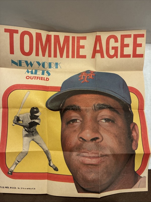 1970 Topps, Tommie Agee BB poster, #13/24, Mets