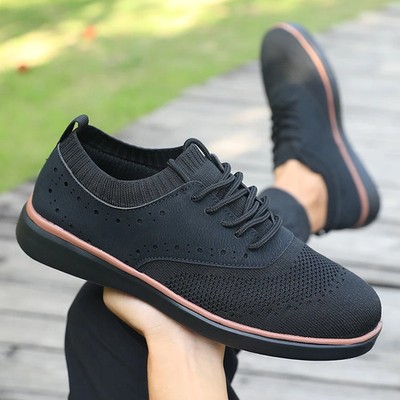 Mens Sports Fashionable Dress Shoes Low Top Oxford Elegant Loafers Flat Sneakers