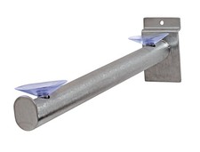 SSWBasics 12" Slatwall Shelf Bracket - Round Tube - With Suction Cups - 3 Pack