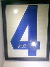 jean beliveau signed canadiens vintage  jersey # 4 framed